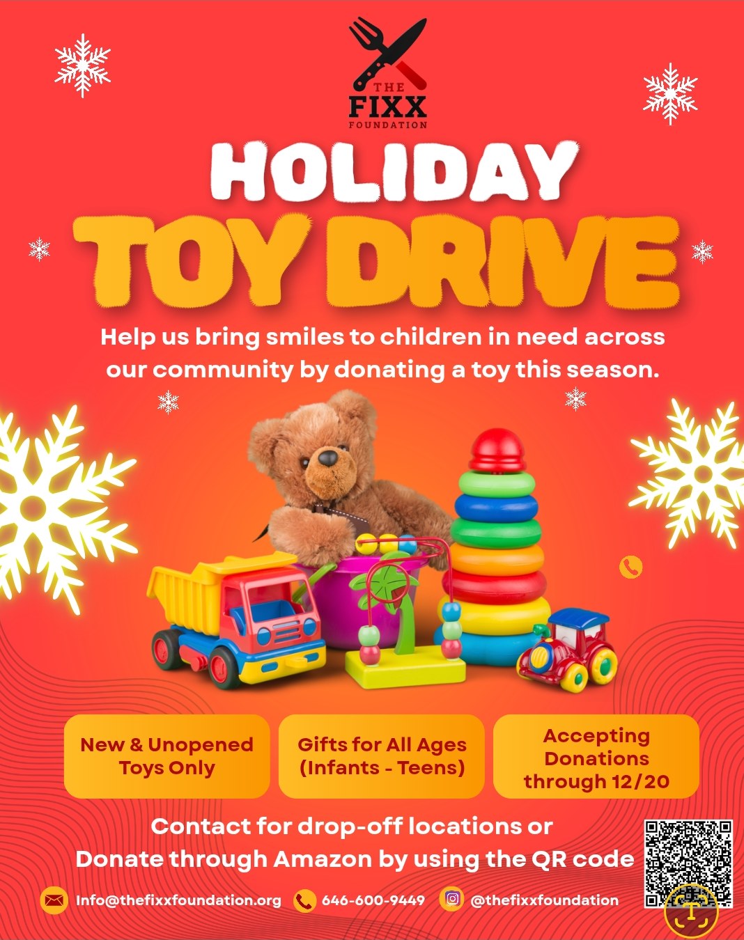 The Fixx Foundation Holiday Toy Drive flyer